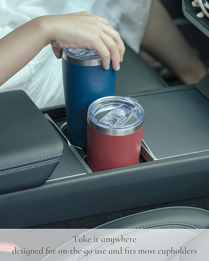 Travel Coffee Tumbler 20oz, Leakproof Travel Coffee Mug with Lid and Straw, Stainless Steel Double Wall Vacuum Insulated Tumbler for Hot/Iced Drinks (Textured Matte, Periwinkle)
