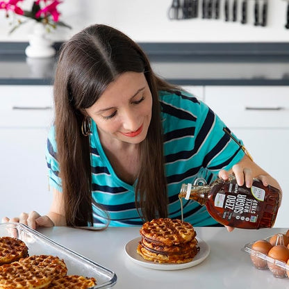 Wholesome Yum Zero Sugar Maple Syrup (Keto Maple Syrup) With Monk Fruit & Allulose - Natural Sugar Free Pancake Syrup - Non GMO, Low Carb, Gluten Free, Vegan, No Aftertaste (12 fl oz)