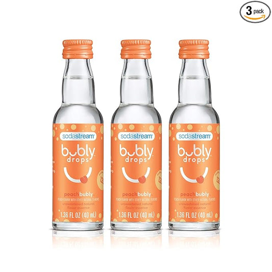 SodaStream bubly Drops, Peach, 1.36 Fl Oz (Pack of 3)