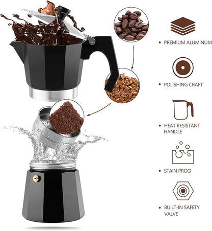 wedrink Stovetop Espresso Maker Moka Pot 9 Espresso Cup-15.2OZ Cuban Coffee Maker Stove top Coffee Maker Moka Italian Espresso