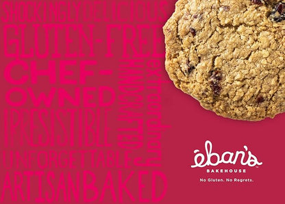 Eban’s Fresh Baked Gluten-Free Cookies - 24 Large Cookies (2 Boxes of 12) - Soft and Chewy, Individually Wrapped, Gourmet, Preservative Free, Non-GMO (Cranberry Walnut Coconut Oatmeal)