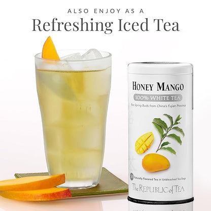The Republic of Tea – Honey Mango 100% White Tea Bags, Steeps 250 Low-Caffeinated Cups