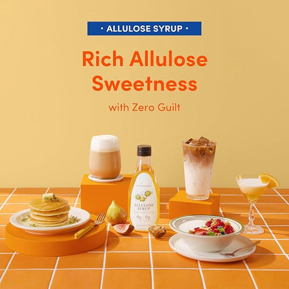 MONKSHUSHU Allulose Syrup 18.7 Fl Oz - Allulose 99.692%, Keto Diet, Vegan friendly, Stevia Blend Thin Syrup, Zero Calorie Sugar Substitute, Monk Fruit, Gluten Free, 0g Net Carbs, Non-GMO