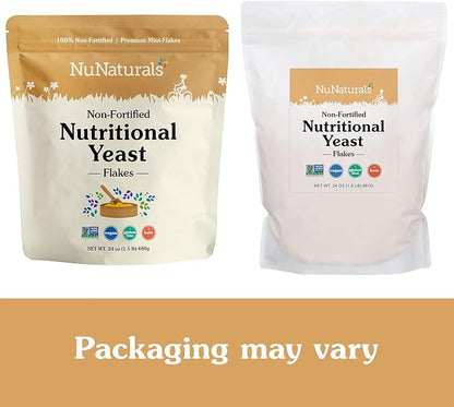 Nunaturals Non-Fortified Nutritional Yeast Flakes, Vegan, Vegetarian, 24 oz