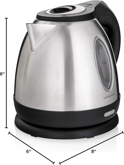 Mixpresso Stainless Steel Electric Kettle, Cordless Pot 1.2L Portable Electric Hot Water Kettle, 1500w Strong Fast Boiling Pot, Water Boiler, Electric Tea Kettle With Boil Dry Protection