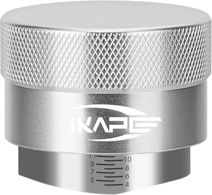 IKAPE Coffee Products, 51MM Coffee Distributor, Gravity Adaptive Espresso Distributor Fits All 51MM Espresso Portafilter, Compatible with 51MM Delonghi Bottomless Portafilter (Silver)