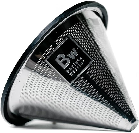 Barista Warrior Compatible for Chemex & Hario V60 Pour Over Coffee Filters - Reusable Stainless Steel - Best Coffee Maker and Bar Accessories (Silver)