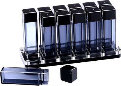 Normcore Single Dose Coffee Bean Storage Containers - 12 Tubes Espresso Bean Cellars with Stand & Hopper - One-Way Exhaust Valve - Capacity 25-28g - Lt Smoke Grey