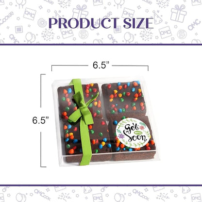 Get Well Soon Gift Basket Chocolate Brownies Box For Kids and Adults After Surgery Care Package Feel Better Sick| Nut Free