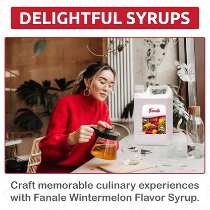Fanale Premium Flavoring Concentrated Syrup for Bubble Tea 11 lb | Winter Melon Flavor Syrup | for Boba Tea, Smoothies, Slushes, Desserts | 11lb | Pack of 4 | SRP250-CS