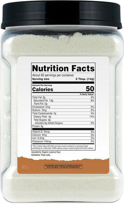 Nutricost Pantry Organic Coconut Flour (2 LB) - Gluten-Free, GMO-Free