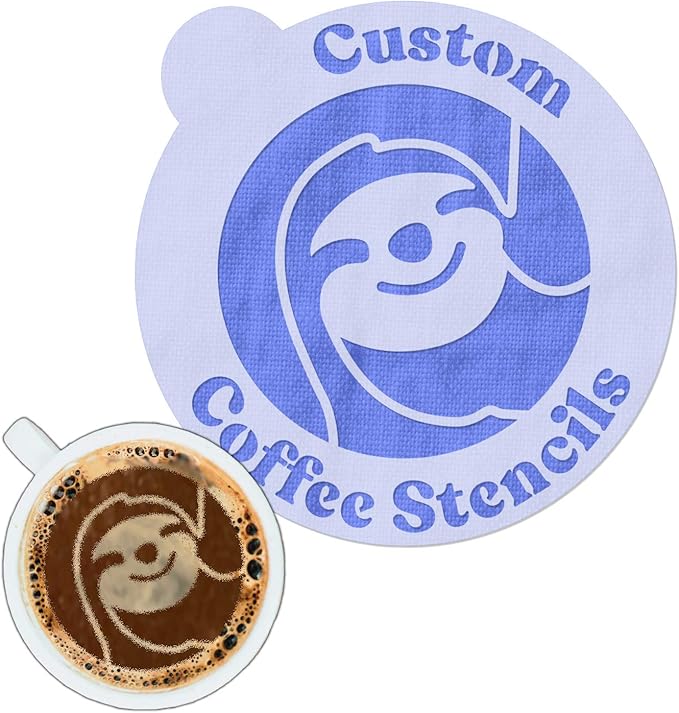 Stencil Stop Custom Coffee Stencil - Customizable for Business Logos, Faces, Images - 14 Mil Mylar Plastic (3 x 3 inches - 10 Pack)