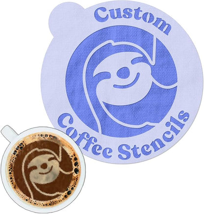Stencil Stop Custom Coffee Stencil - Customizable for Business Logos, Faces, Images - 14 Mil Mylar Plastic (3 x 3 inches - 10 Pack)