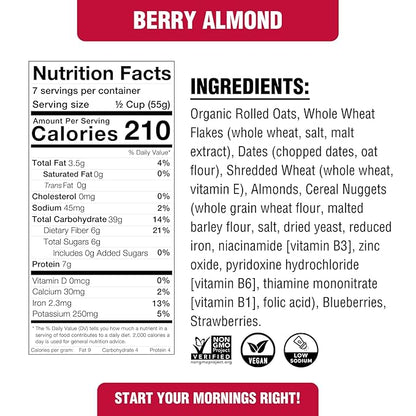 Rip's Big Bowl - PLANTSTRONG Berry Almond Cereal (6-Pack) Non-GMO Whole-Grain Plant-Based Oil Free Pack of 6 x 14oz Bags
