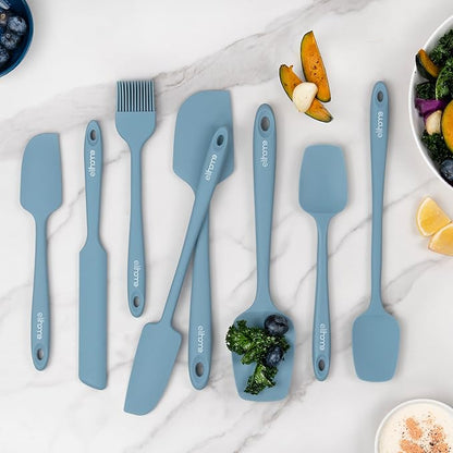 Elihome Mini Silicone Spoonula - Non-Stick Heat Resistant Silicone Scraper Spatula for Mixing, Serving, Scraping, Stirring, and More, 8.75 Inch, Slate Teal Grey