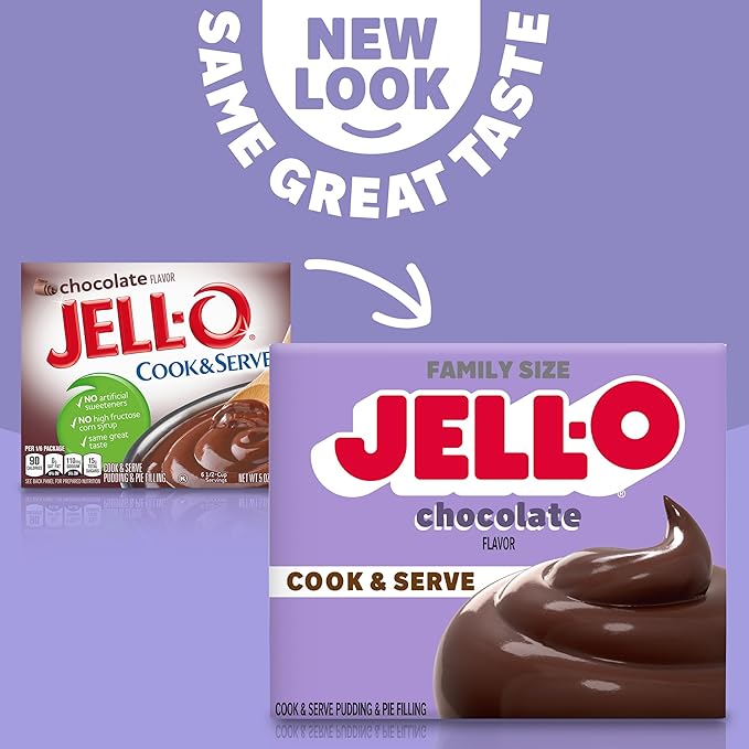 Jell-O Cook & Serve Chocolate Pudding & Pie Filling Mix (24 ct Pack, 5 oz Boxes)