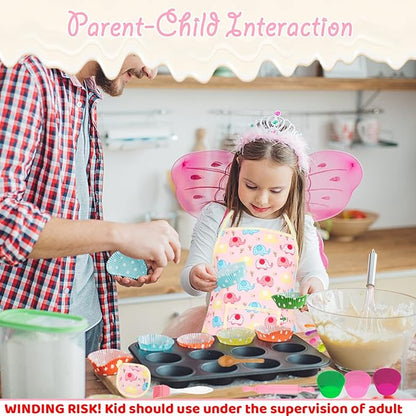KAEGREEL Elephant Baking Chef Set for Kids, 26 Pcs Kids Cooking Set with Elephant Apron & Hat, Chef Supplies Kitchen Toys Dress Up Role Play Gifts for Girls Boys Aged 3-8