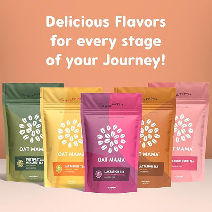 Oat Mama Lactation Tea for Breastfeeding Moms - Chai Spice | Breastfeeding Essentials for Milk Supply Increase | Organic Lactation Support & Postpartum Recovery