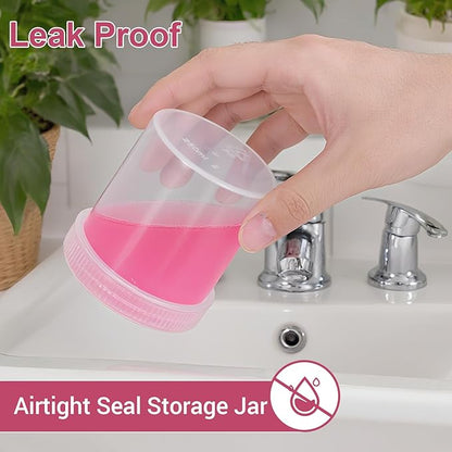 Wide Mouth Travel Containers, PP Clear Leak Proof Travel Plastic Jars with Lids for Creams Lotion Cosmetic, Jewelry Beads, Sample, Small Items Storage (4 Pcs 3.4 oz，4 Pcs 8 oz)
