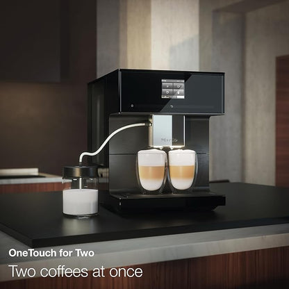 Miele CM 7750 CoffeeSelect Automatic Coffee Machine - OneTouch for Two, AromaticSystem, 10 individual profiles, DoubleShot, CupSensor, WiFi-compatible, automatic descaling, in Obsidian Black