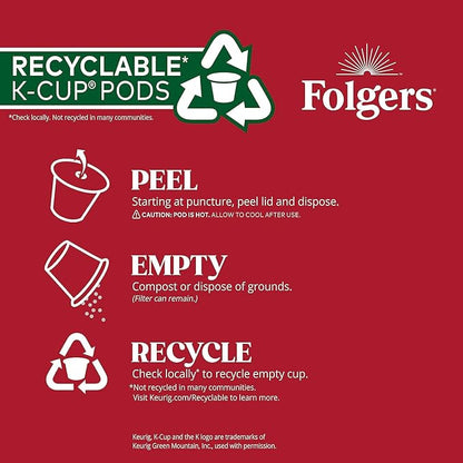 Folgers Breakfast Blend Mild Roast Coffee, 72 Keurig K-Cup Pods