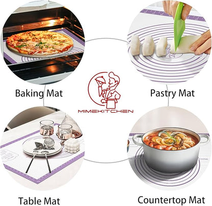 Silicone Mat for Baking, Non Stick Silicone Pastry Mat for Dough Pie Crust, Rolling Mats for Making Cookies Macarons Bread, Easy to Clean& Store