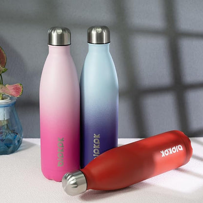 BJPKPK 25oz Insulated Stainless Steel Water Bottles,Sports Water Bottles Keep Cold for 24 Hours and Hot for 12 Hours,Red