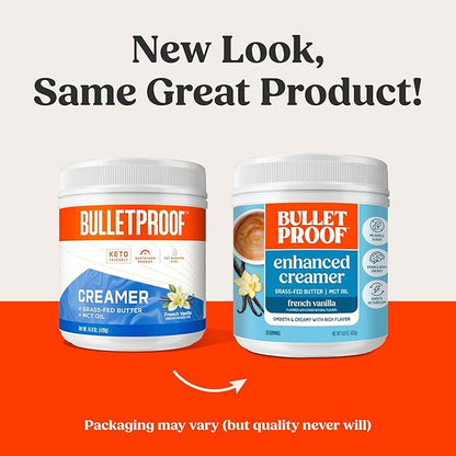 Bulletproof French Vanilla Creamer, 14.8 Ounces, Keto Coffee Creamer with MCT Oil and Grass-Fed Butter