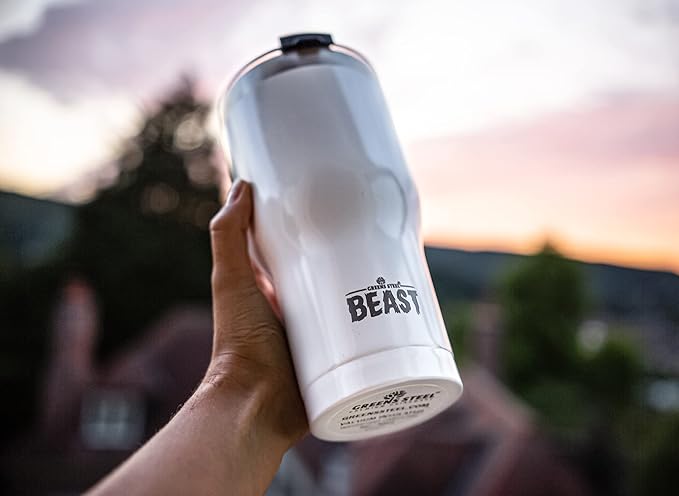 Beast 30 oz Tumbler Stainless Steel Vacuum Insulated Coffee Ice Cup Double Wall Travel Flask (Arctic White)