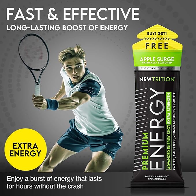 NewTrition® Extra Strength Energy Shots, Sugar-Free 1.7 fl oz (Pack of 24, 8 Flavors) - 250mg Caffeine Energy Drinks with Vitamin B & Amino Acids, Zero Calorie Vitamin Energy Shots (Mixed 1&2)