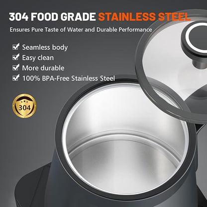 0.8L-1200W Electric Kettle Gooseneck, Digital Panel, Adjustable Tempurature, Auto Shut-off, Boil Dry Protection