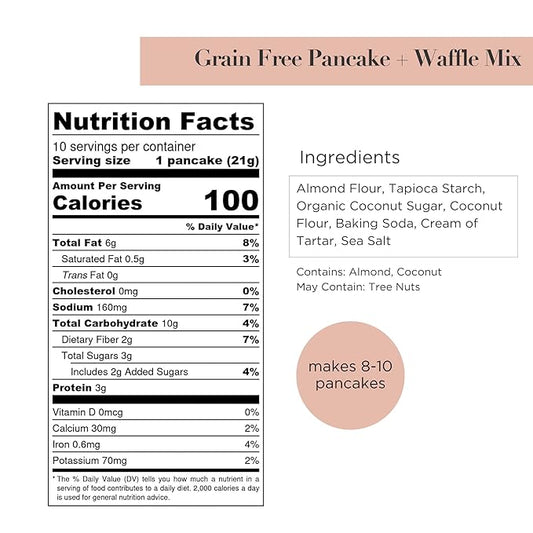 Stellar Eats Grain-Free Pancake & Waffle Mix | Gluten-Free, Dairy-Free, Plant-Based, Paleo-Friendly | Sweetened with Coconut Sugar | Almond Flour-Based | Makes Fluffy, Thick Pancakes | 7.3 oz | 1 Pack