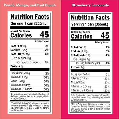 WellWithAll Energy Drink - Natural Caffeine from Tea - Healthy Energy Drink - Lightly Sparkling - Blend of Fruit and Veggie Juices - 12 Oz (Pack of 12) (12 Fl Oz (Pack of 12), Fruit Punch, Tropical Mango, Peach, and Strawberry Lemonade Variety Pack)