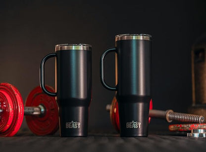 Beast 42 oz Tumbler Stainless Steel Vacuum Insulated Coffee Ice Cup Double Wall Travel Flask (Matt Black)