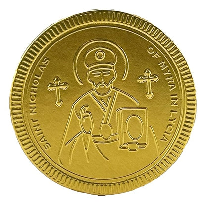 Foiled Again! Chocolate St. Nicholas Day Coins - Belgian Milk Chocolate Coins - Bright Colorful Foils - Beautiful Feast of St. Nicholas Designs - Sealed, Resealable Bag - 1 pound
