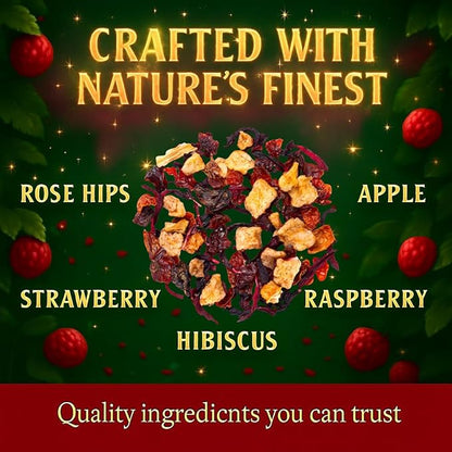 Bellasia Tea Fairy Berry for Kids Using Real Fruit Pieces - Caffeine Free Herbal Tea Blend with Real Ingredients & Balanced Flavor- Add Loose Leaf Tea to Your Child’s Routine for A Fun & Tasty Drink. 20-25 Cups