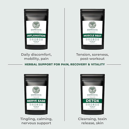 Elephantal Wellness Premium Inflammation Herbal Tea | Comfort & Mobility Blend with Turmeric, Boswellia, White Willow Bark & Ginger | Handmade, Non-GMO, Caffeine-Free Loose Leaf, 2oz, 20 Servings