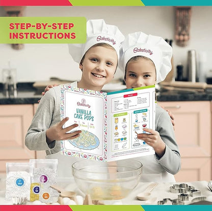 Baketivity Kids Baking DIY Activity Kit - Bake Delicious Vanilla Cake Pops with Pre-Measured Ingredients – Best Gift Idea for Boys and Girls Ages 6-12