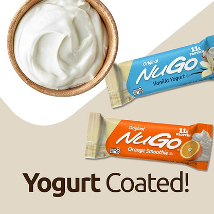 NuGo Protein Bar, NEW! Dulce De Leche 15 bars & Vanilla 15 bars, 11-15g Protein, Gluten Free, 30 Count