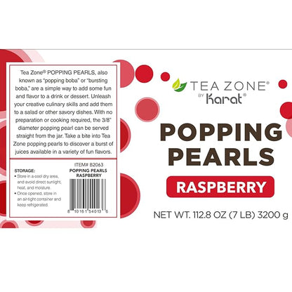 Tea Zone [7 Pounds] Raspberry Popping Pearls for Boba Tea Beverages, Sweets, Ice Cream Topping | B2063