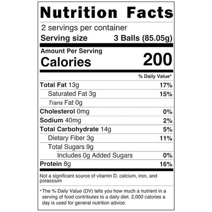 Wholly Balls Protein Bites – Healthy Plant-Based Snack | High Protein, Low Sugar, Gluten-Free Energy Balls (Pack of 3, O.G)
