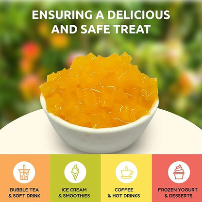 Fanale Coconut Jelly Topping nata de coco for Bubble Tea | Mango Star Jelly Topping for Boba Tea, Smoothies, Slushes, Desserts 400g(Pack Of 1)