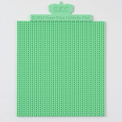 KALAIEN Sweater Texture Fondant Impression Mats Knit Fondant Embosser Texture Mats for Clay Cake Decorating Fondant Molds 1Pcs(Style 1)