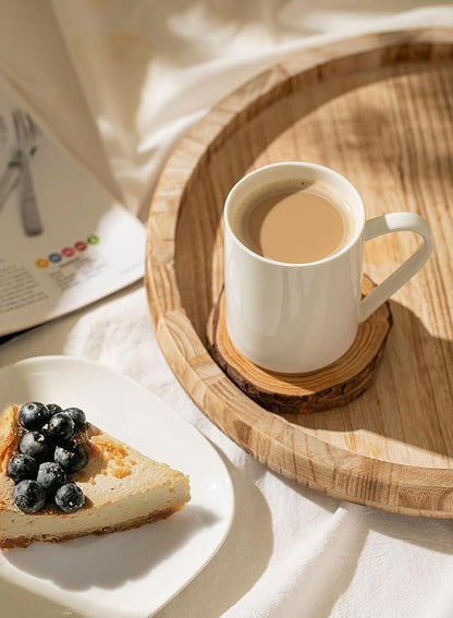 Sweese White Coffee Mug, Porcelain 11 Oz Coffee Mugs Set of 6, Ceramic Coffee Cups with Handle for Coffee, Tea, Cocoa, Cappuccino, Latte and Mulled Drinks