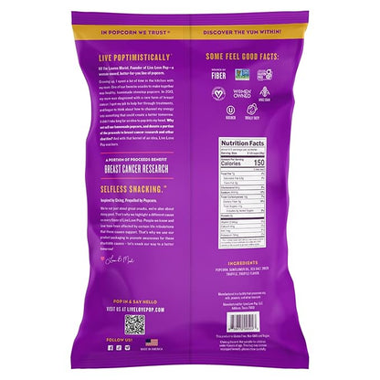 Live Love Pop Truffle Salt Flavored Gourmet Popcorn, 4.4 Oz (Pack of 6), Healthy Snack, Gluten Free, Vegan & Non-GMO, Mission Driven Munchies