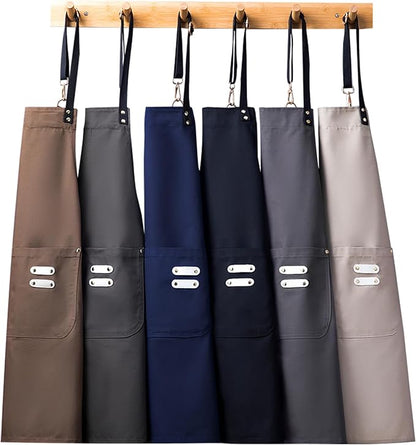 Lisianthus 2 Pack Adjustable Bib Aprons for Women with Pockets, Men's Kitchen Cooking Apron