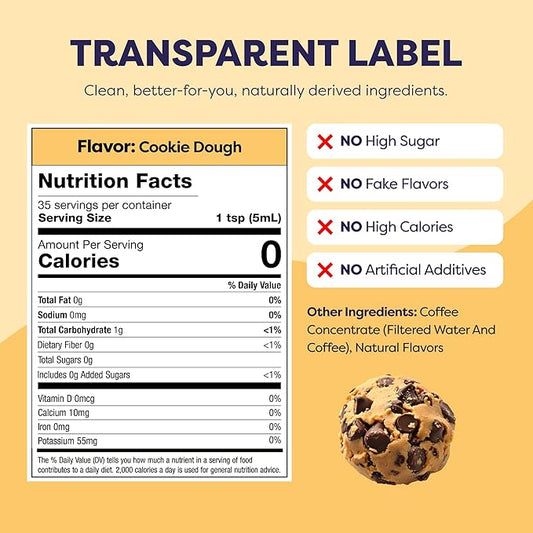Coffee Concentrate - Limited Release Flavors - Cold Brew Coffee, Perfect for Hot or Iced Instant Coffees, Hot Drinks, Cold Brew Concentrate, 35 Servings - Cookie Dough