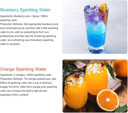 MAVIS LAVEN Portable Soda Maker, 1L Sparkling Water Machine Carbonated Drink Maker for Home Bar Outdoor with Aluminum Soda Siphon Easy to Carry