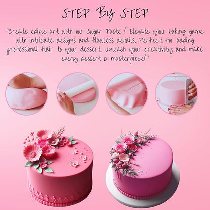 Confect Old Rose Pink Fondant for Cake Decorating Fondant, Smooth & Pliable Icing for Cakes, Cupcakes & Sugarcraft | Vegan, Gluten-Free, Nut-Free, Palm Oil-Free – 8.8 Oz