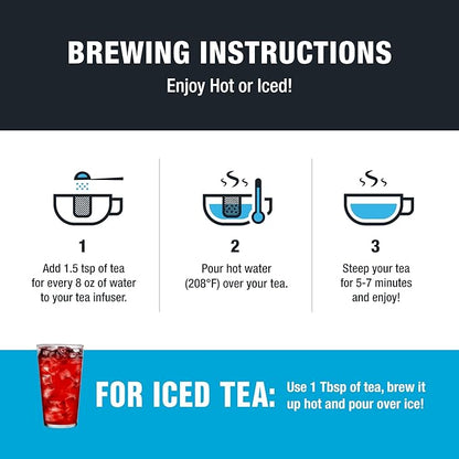 Tiesta Tea - Cranberry Hibiscus Rooibos Tea, Fireberry, Loose Leaf, Herbal Blend with Hibiscus, Cranberry, Currants & Rooibos, Enjoy Hot or Iced, 1.7oz Resealable Pouch, 25 Cups